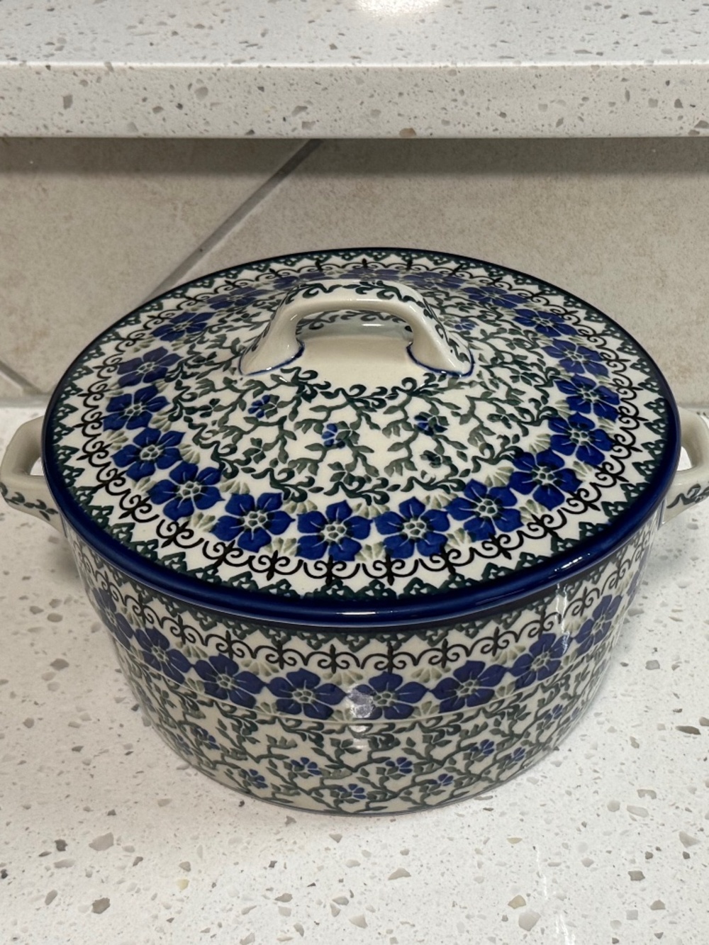 Polish Pottery Unikat Round Baker Dish